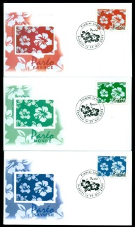 French-Polynesia-2009-Pareo Fabric 3xFDC