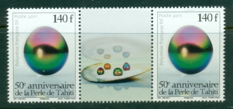 French-Polynesia-2011- Pearl of Tahiti 50th Anniv. Pr + label