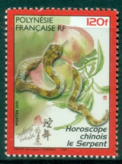 French-Polynesia-2001-Chinese-New-Year-Year-of-the-Snake-MUH