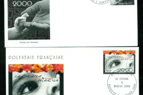 French-Polynesia-2000-New Year 2000 2x FDC