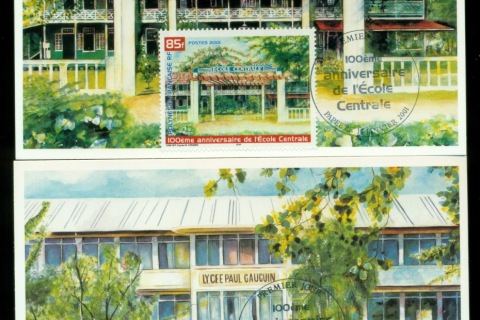 French-Polynesia-2001 Central School Centenary 2xMaxicard