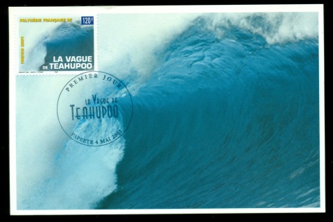 French-Polynesia-2001-Surfing Waves of Teahupoo Maxicard