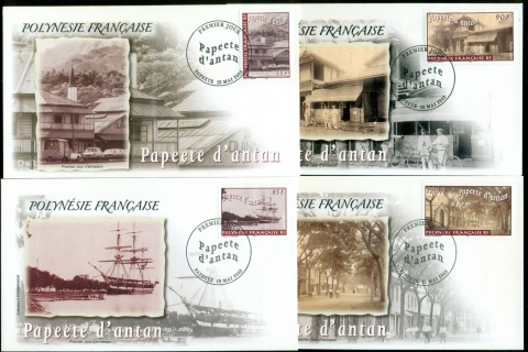 French-Polynesia-2003-Old Papeete Views 4xFDC