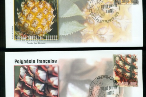 French-Polynesia-2005-Pineapples 2xFDC