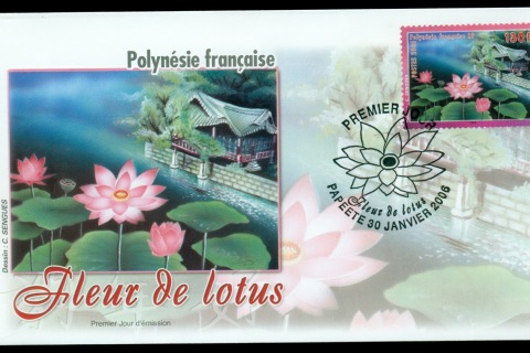 French-Polynesia-2006-Lotus Flower FDC