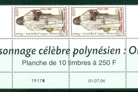 French-Polynesia-2004-Omai, Polynesian Brought to England by capt. Cook pr