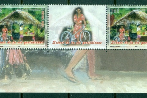 French-Polynesia-2005-People & Hut str4 + label