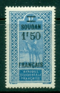 French-Sudan-1925-27-Pictorials-Surch-1-50f-on-1f-MLH