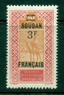 French-Sudan-1925-27-Pictorials-Surch-3f-on-5f-MLH