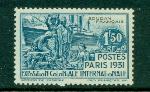 French-Sudan-1931-Colonial-Expo-1-50f-MLH