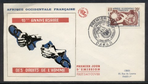 French West Africa 1958 Human Rights FDC