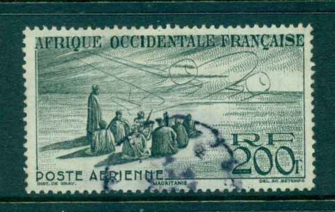 French West Africa 1947 200fr Natives & Phantom Plane