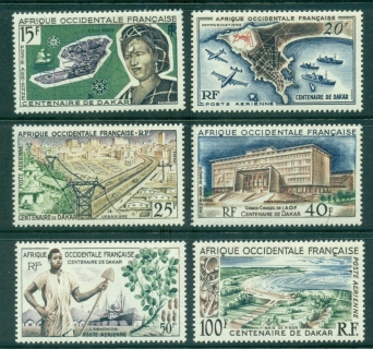 French-West-Africa-1958-Air-mail-Pictorials-MLH-lot34801