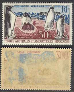 French-Antarctic-Territory-1963-50fr-Adelie-Penguins-MUH-Lot10447