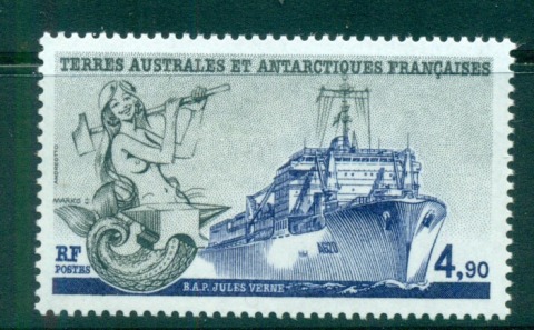 French-Antarctic-Territory-1988-Mermaid-Jules-Verne-Research-Ship-MUH-lot56604