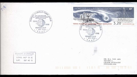 French-Antarctic-Territory-1998-Geophysical-year-FDC