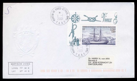 French-Antarctic-Territory-2001-Sailing-Ship-Carmen-cover