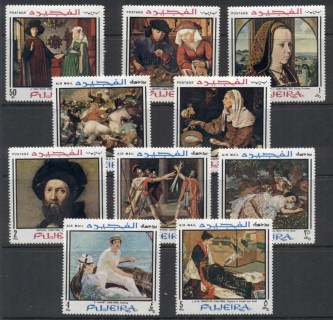 Fujeira-1968-Mi224-233-Paintings-MUH