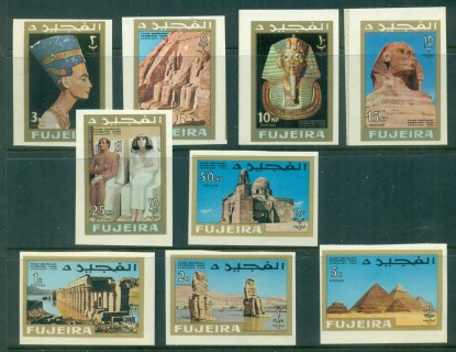 Fujeira-1966-Mi49-57-International-Stamp-Exhibition-Cairo-IMPERF-MUH