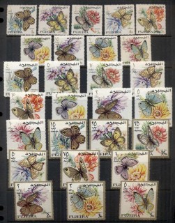 Fujeira-1967-Mi159-185-Butterflies-Flowers-MUH