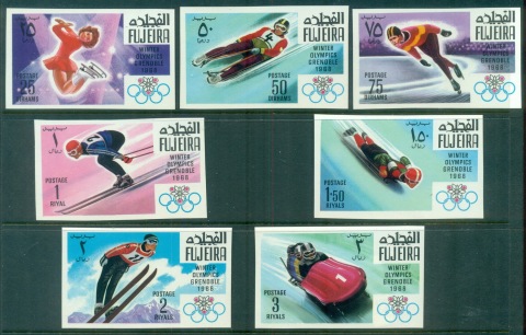 Fujeira-1968-Mi214-220B-Winter-Olympics-Grenoble-IMPERF-MUH