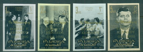 Fujeira-1968-Mi262-265B-JFK-Kennedy-Opts-In-Memory-IMPERF-MLH