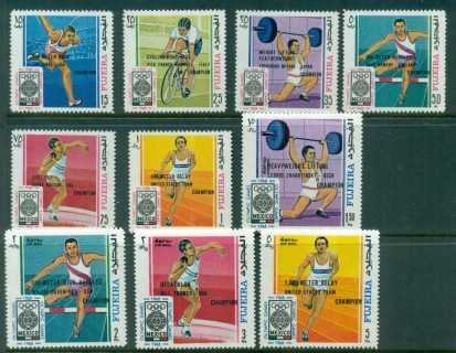 Fujeira-1968-Mi292-301-Summer-Olympics-Mexico-Opt-Gold-Medal-Winners-MUH