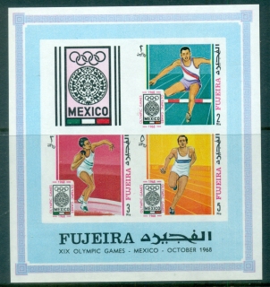 Fujeira-1968-MiMSB9B-Summer-Olympics-Mexico-City-MS-IMPERF-MUH