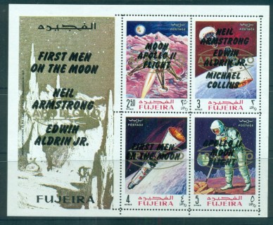 Fujeira-1969-Apollo-11-Moon-Landing-Gold-Opt-Apollo-11-Opt-First-Men-on-the-Moon-in-Black-MS-MUH-lot84404