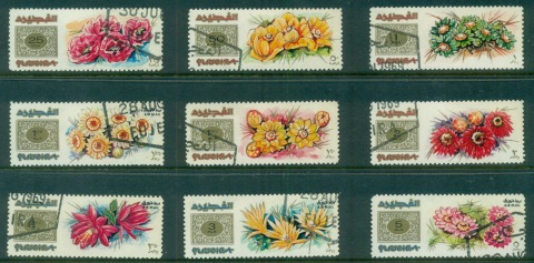 Fujeira-1969-Mi381-389-Wild-Flowers-CTO