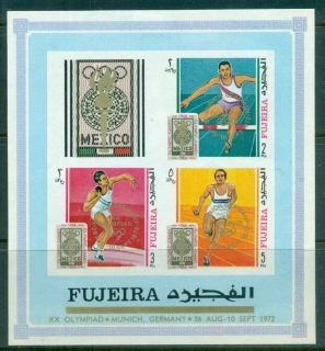 Fujeira-1969-MiMS10B-Summer-Olympics-Mexico-Opt-Gold-Munich-72-MS-IMPERF-MLH