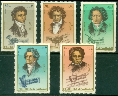 Fujeira-1971-Mi732-736-Beethoven-200th-Birthday-MUH