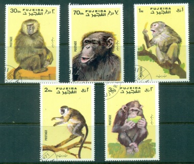 Fujeira-1971-Mi786-790A-Apes-Monkeys-CTO