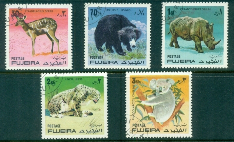 Fujeira-1971-Mi792-796A-Wild-Animals-CTO