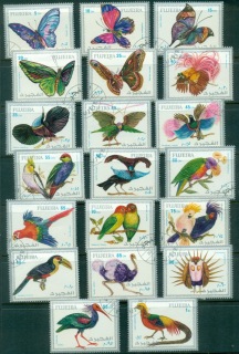 Fujeira-1972-Mi1160-1179-Exotic-Butterflies-Birds-CTO