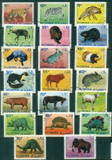 Fujeira-1972-Mi1201-1220-Mammals-Prehistoric-Animals-CTO