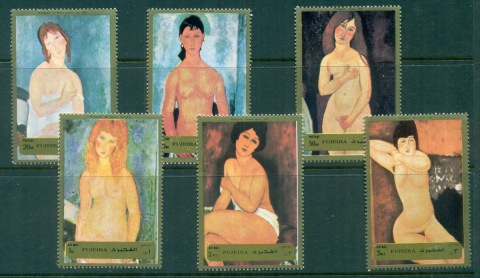 Fujeira-1972-Mi1222-1227A-Nude-Paintings-by-Amedeo-Modigliani-MLH