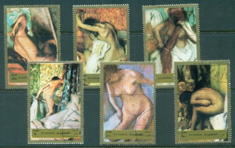 Fujeira-1972-Mi1265-1270-Nude-Paintings-bt-Edgar-Degas-CTO