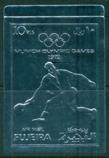 Fujeira-1972-Mi1279b-Summer-Olympics-Munich-silver-foil-embossed-IMPERF-MLH