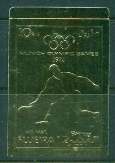 Fujeira-1972-Mi1280B-Summer-Olympics-Munich-gold-foil-embossed-IMPERF-MLH