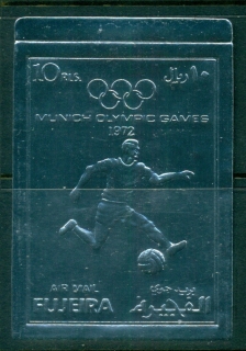 Fujeira-1972-Mi1403B-Summer-Olympics-Munich-silver-foil-embossed-IMPERF-MLH