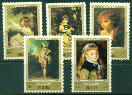 Fujeira-1972-Mi858-862-International-day-of-the-Child-Paintings-MUH