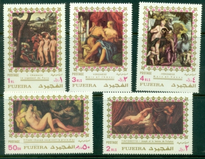 Fujeira-1972-Mi864-868-Nude-paintings-MUH