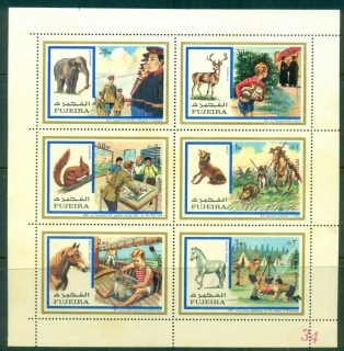 Fujeira-1972-Mi896-901-Boy-Scouts-Animals-sheetlet-MLH