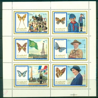 Fujeira-1972-Mi999-1004A-Boy-Scouts-Butterflies-sheetlet-MLH