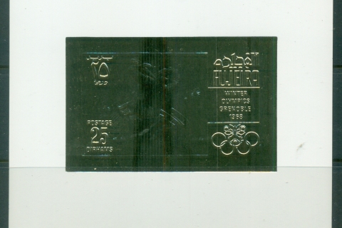 Fujeira-1968-MiA223C-Winter-Olympics-Grenoble-Gold-Foil-Embossed-MS-MLH