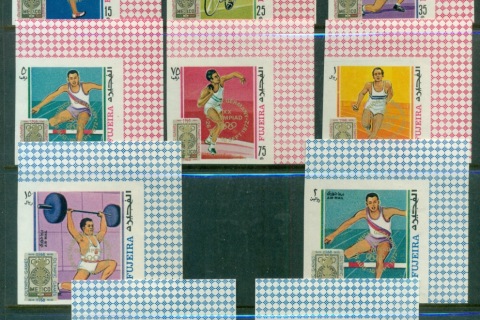 Fujeira-1969-Mi320-329B-Summer-Olympics-Mexico-Opt-Gold-Munich-72-IMPERF-MLH