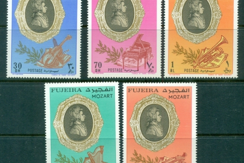 Fujeira-1971-Mi770-774A-Wolfgang-Amadeus-Mozart-MLH