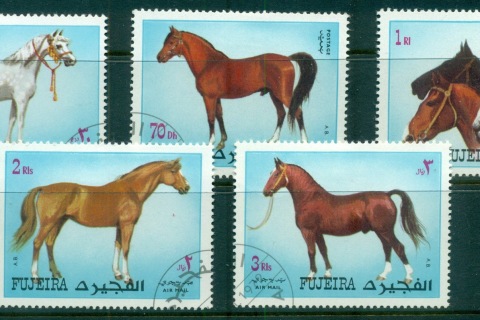 Fujeira-1972-Mi1538-1542A-Horses-CTO