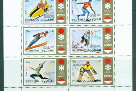 Fujeira-1972-Sapporo-Winter-Olympics-Sheetlet-MUH-lot84446